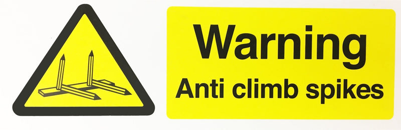 Anti-climb Spikes Signage - Britannia Retail 